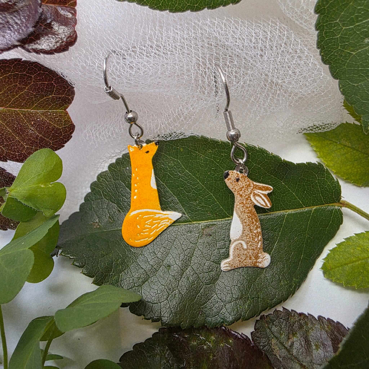 Fox and Hare Earrings