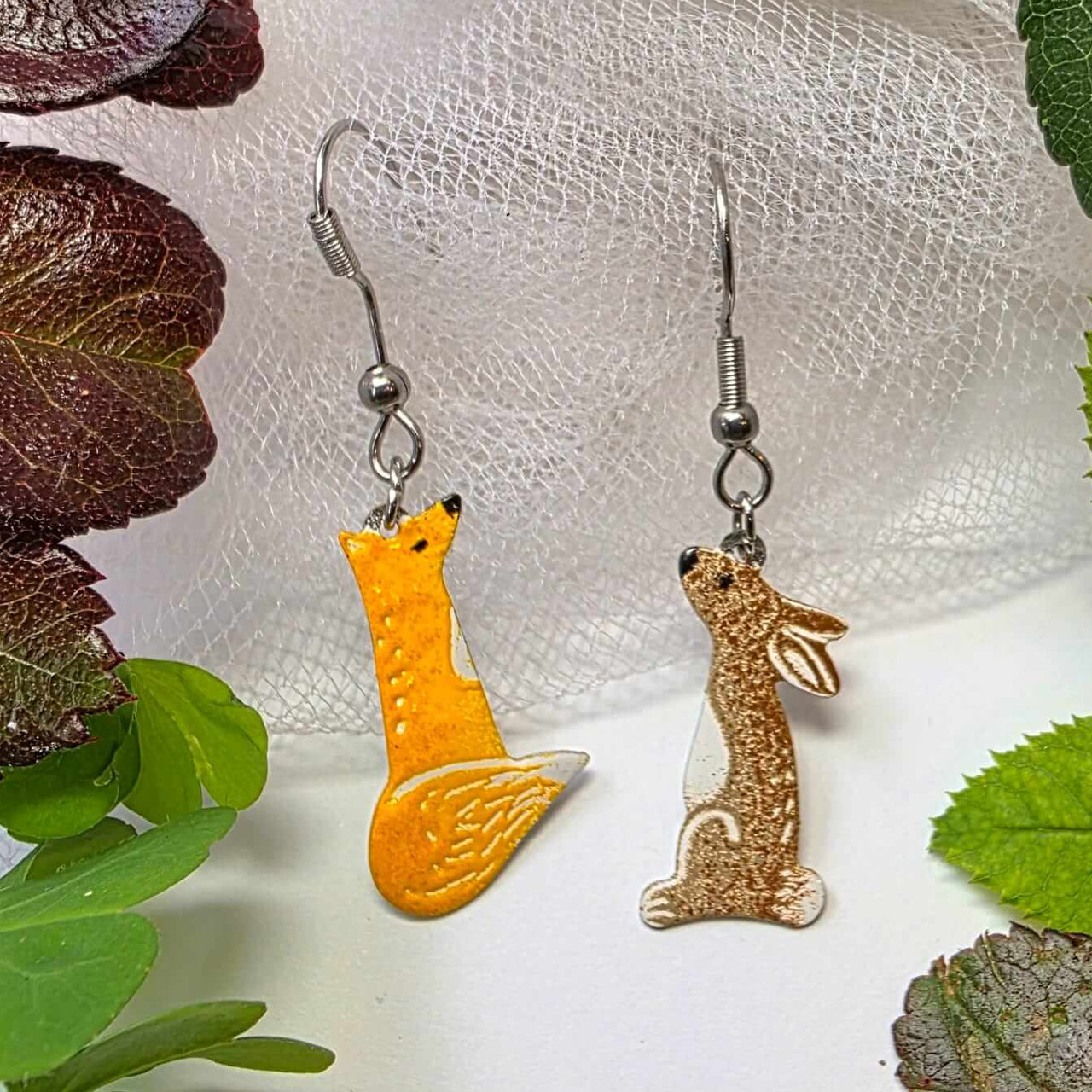 Fox and Hare Earrings