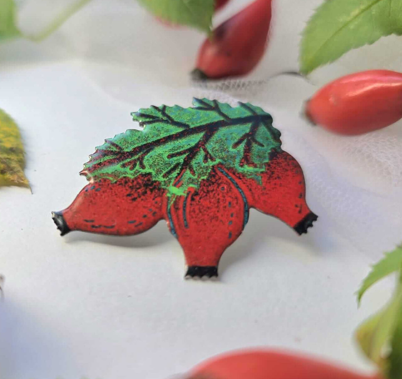 Rosehip Brooch