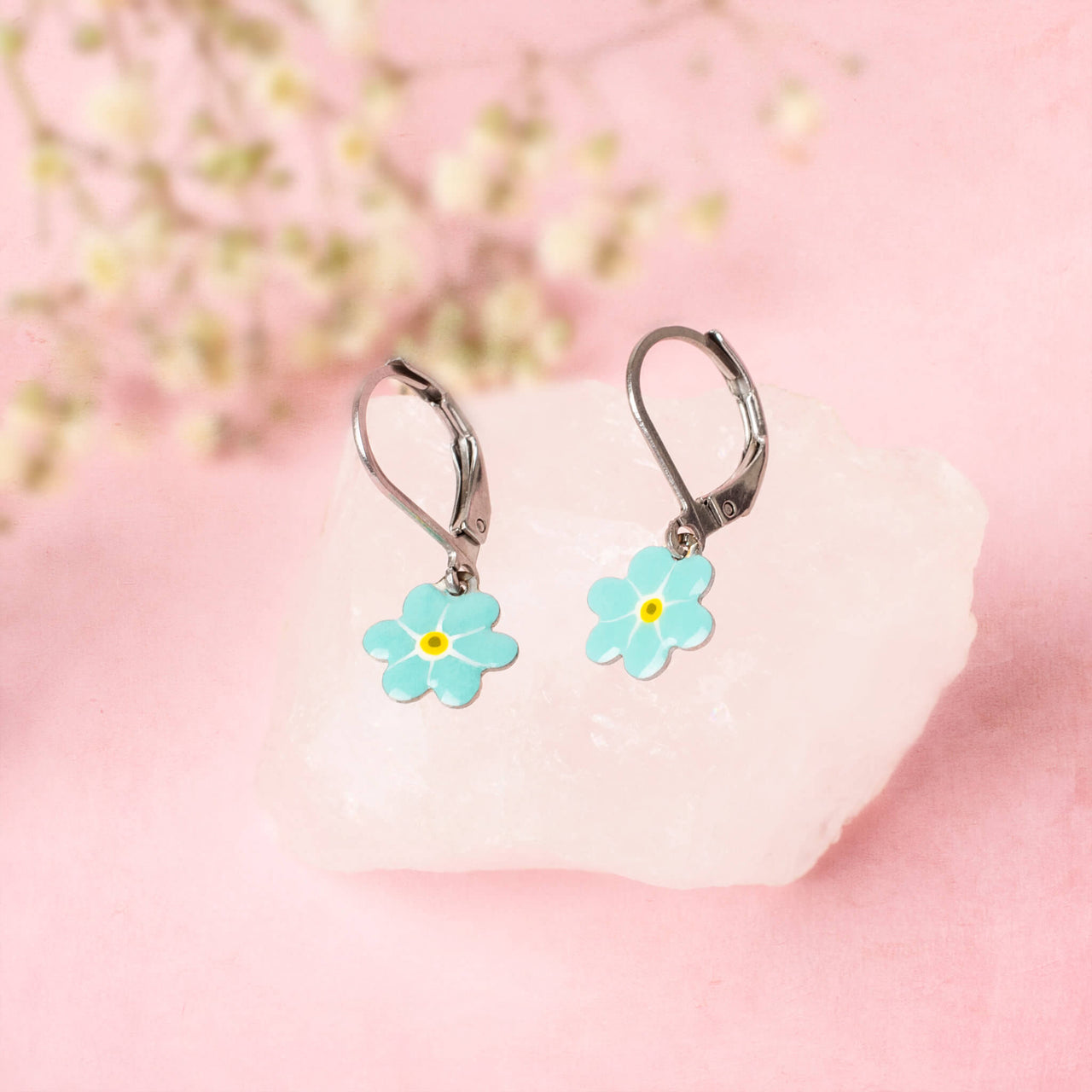 Forget-me-not Leverback Earrings