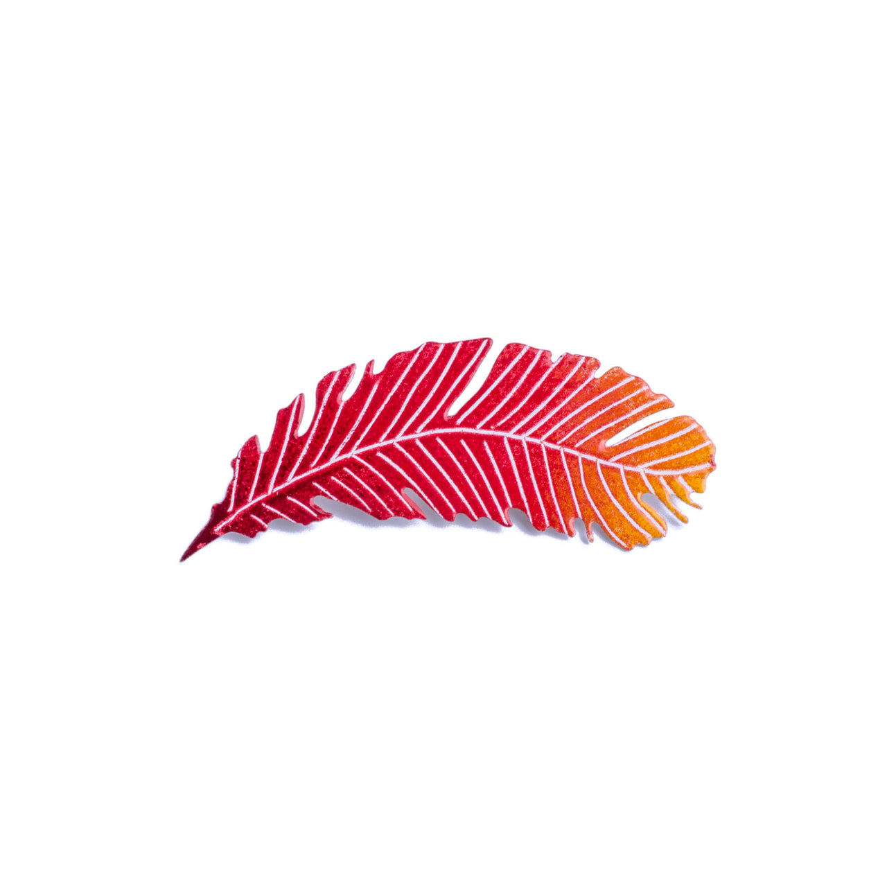 Red Feather Brooch