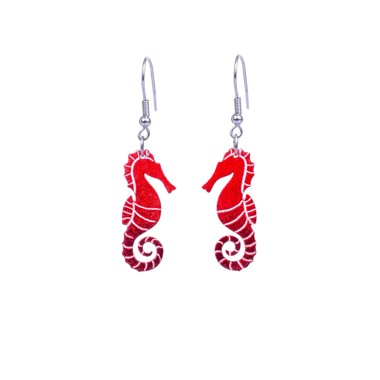 Red Seahorse Earrings