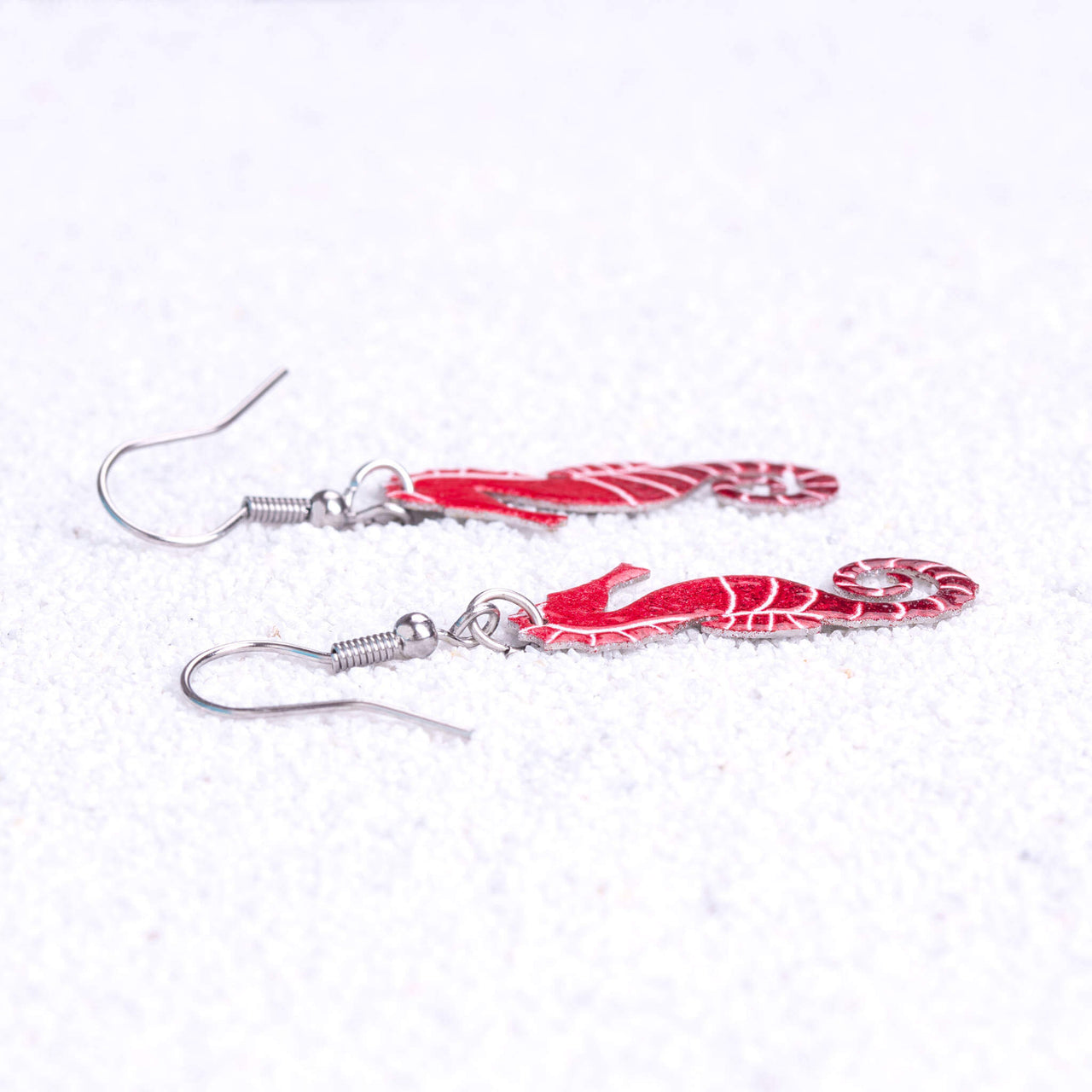 Red Seahorse Earrings