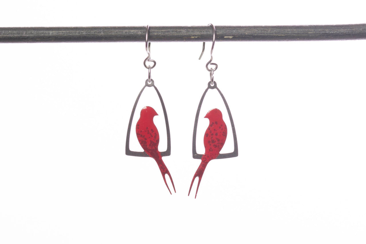 Red Swallow Earrings