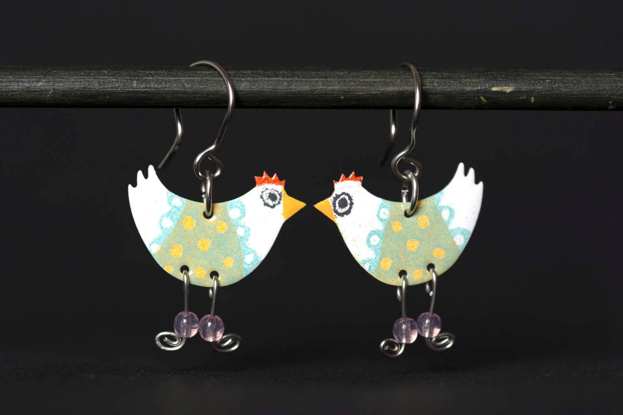 Quirky Chicken Earrings