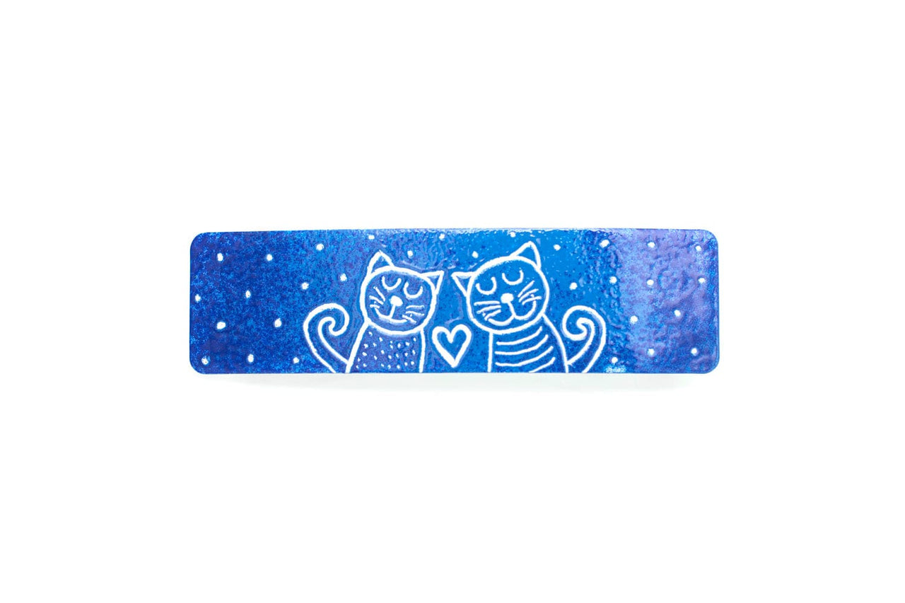 Two Cats in Love Ponytail Holder