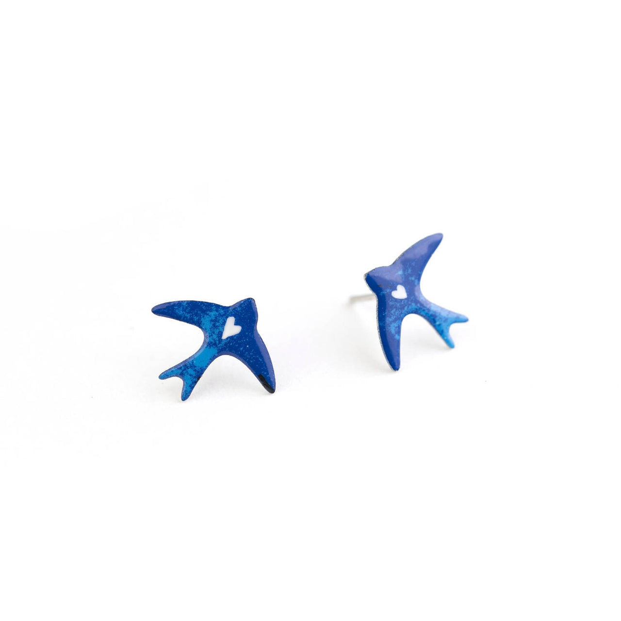 Blue Swallow Stud Earrings
