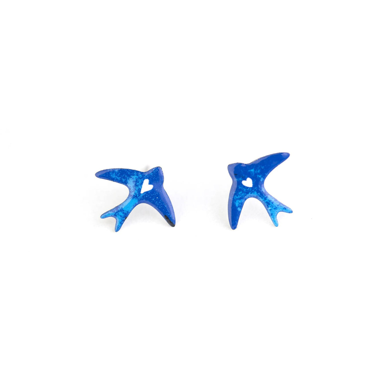 Blue Swallow Stud Earrings