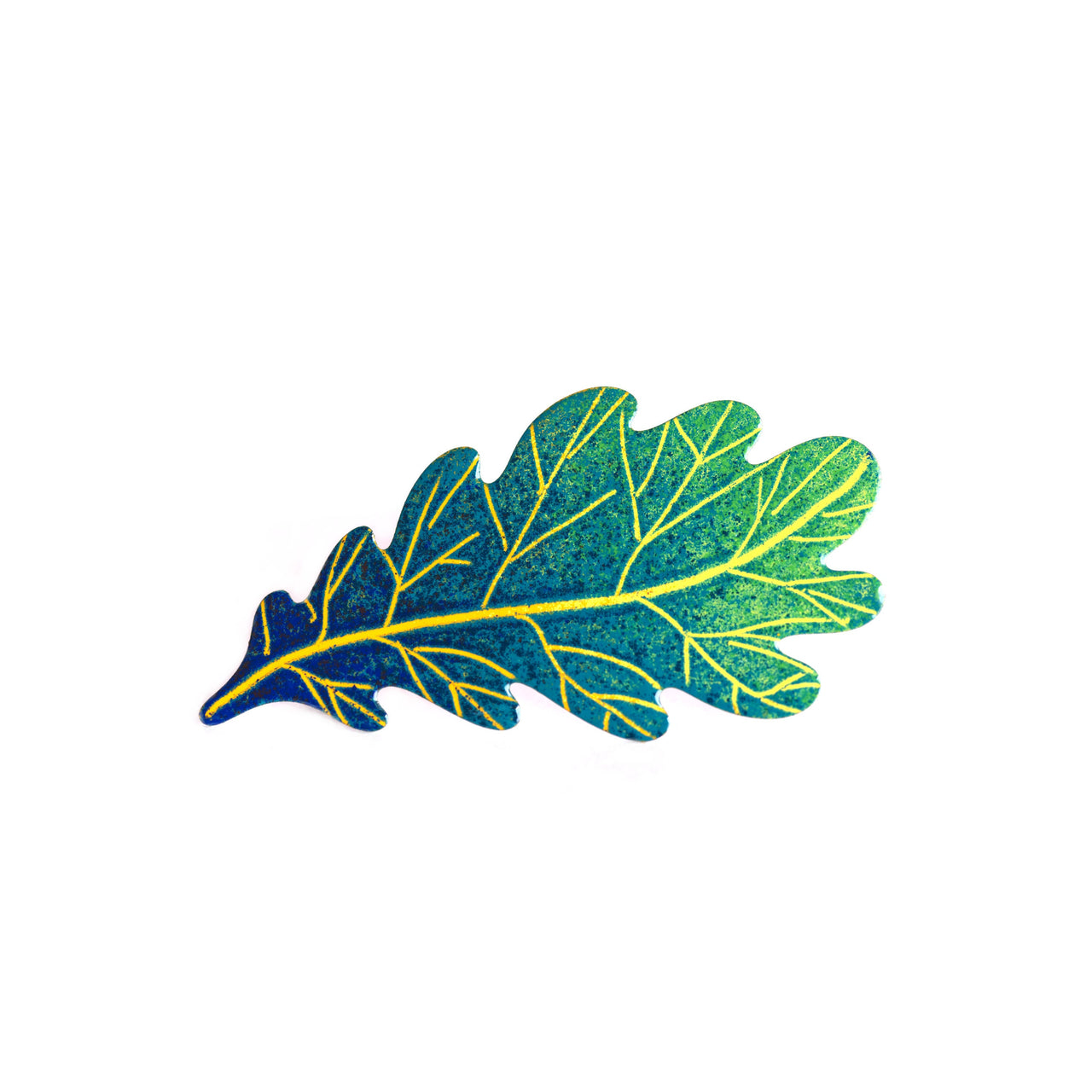 Brosche Grünes Eichenblatt