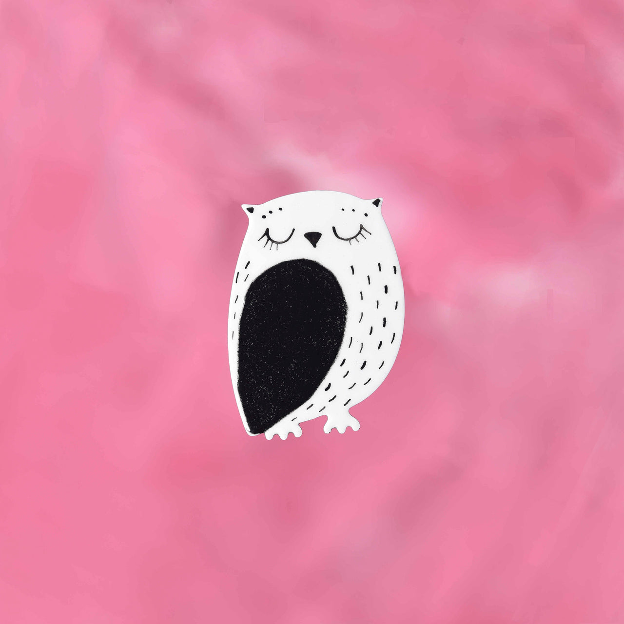 Black and White Owl Brooch