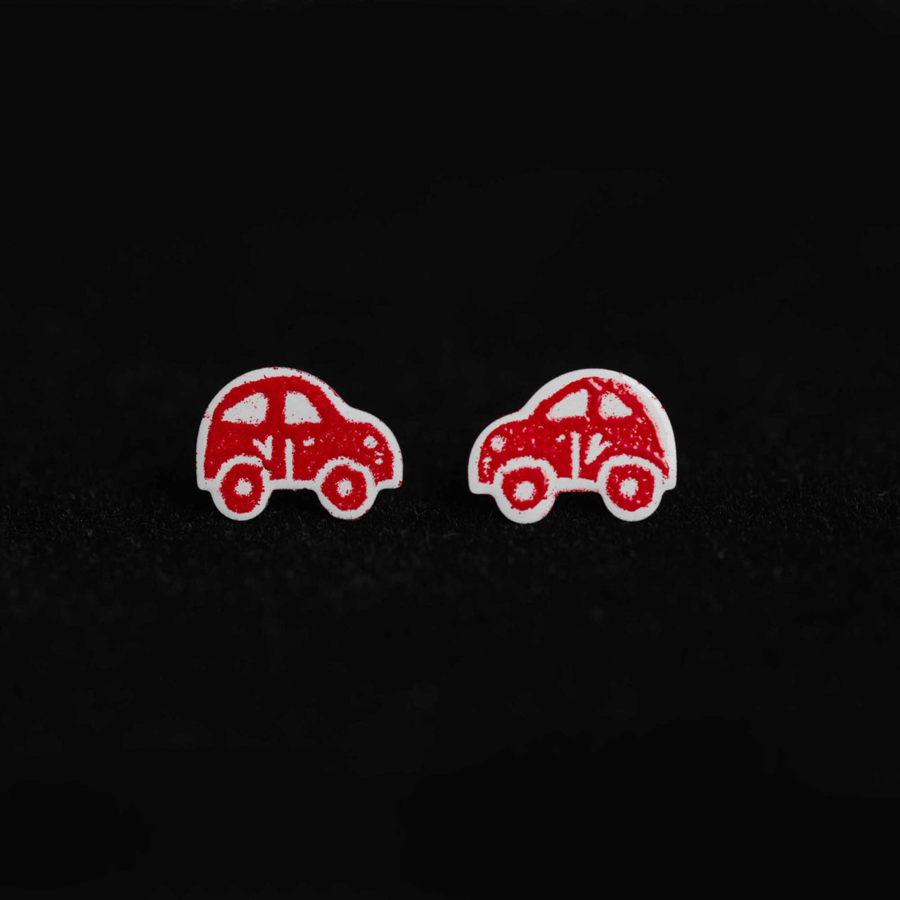 Red car stud earrings