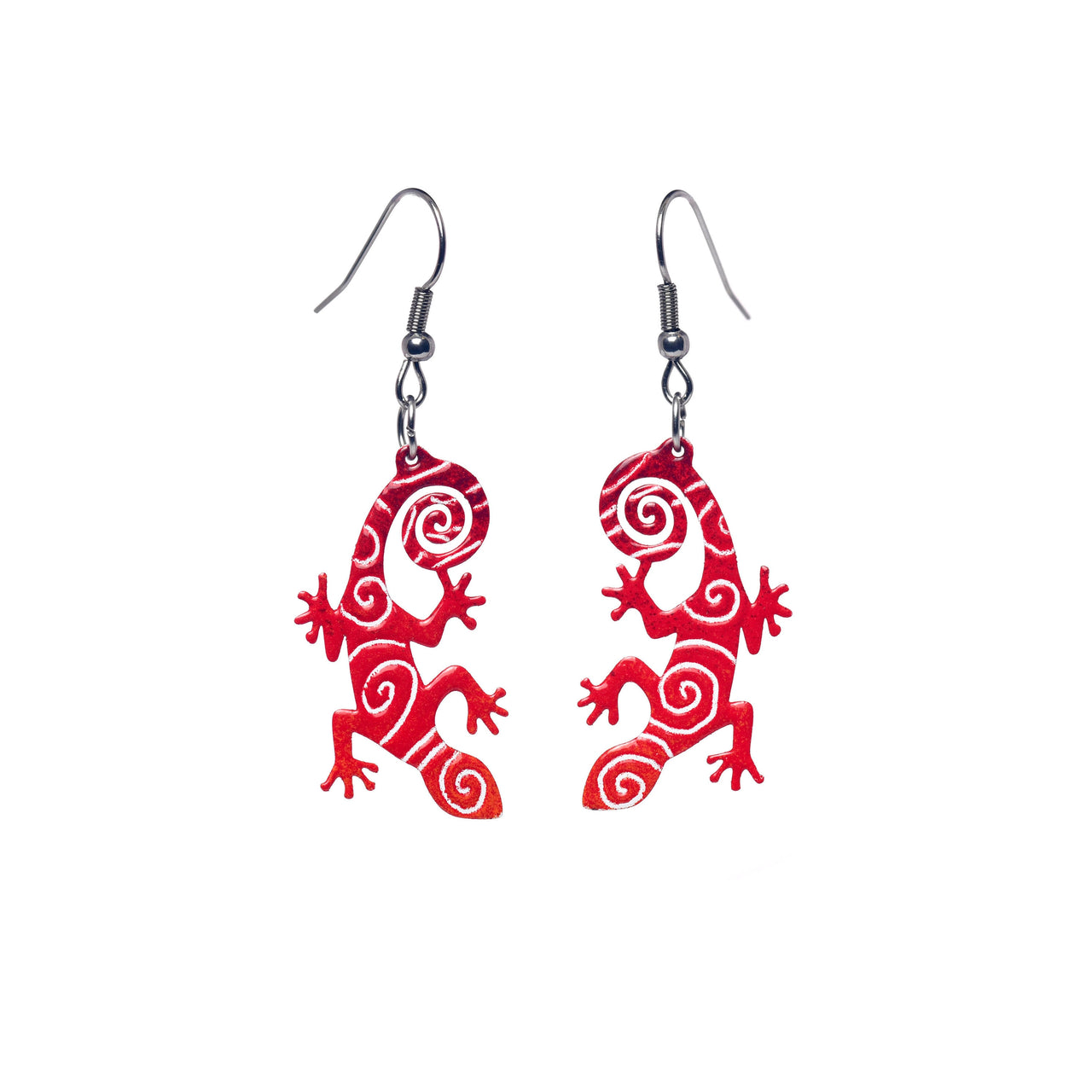 Red Lizard Earrings