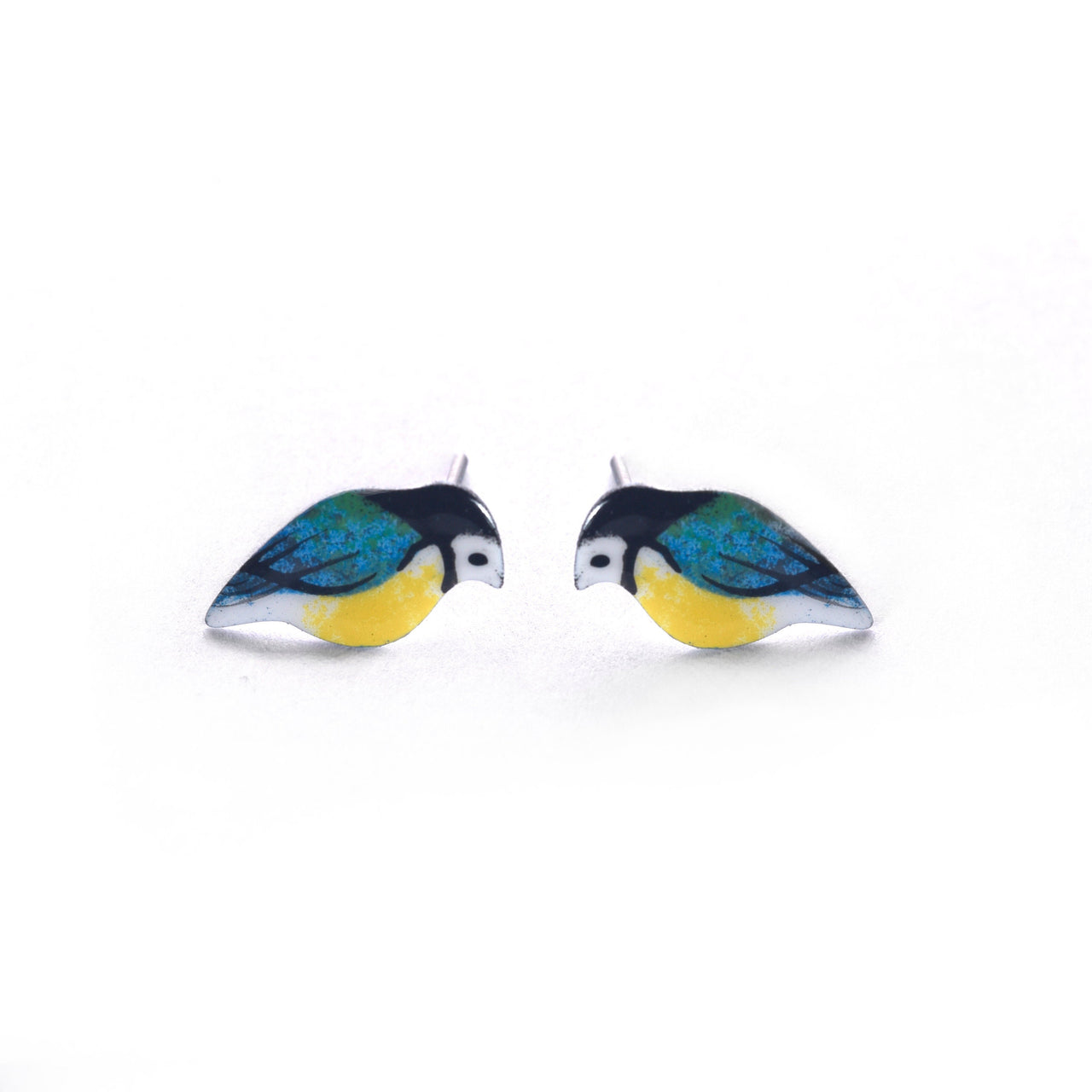 Blue Chickadee Stud Earrings
