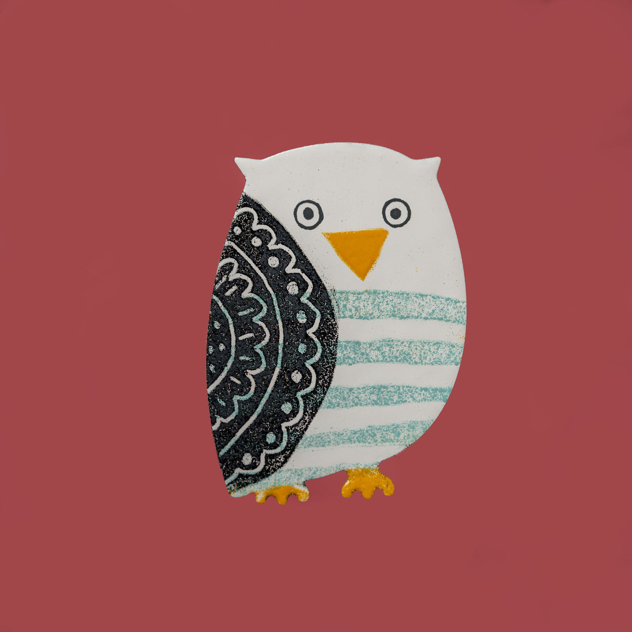 Blue Owl Brooch