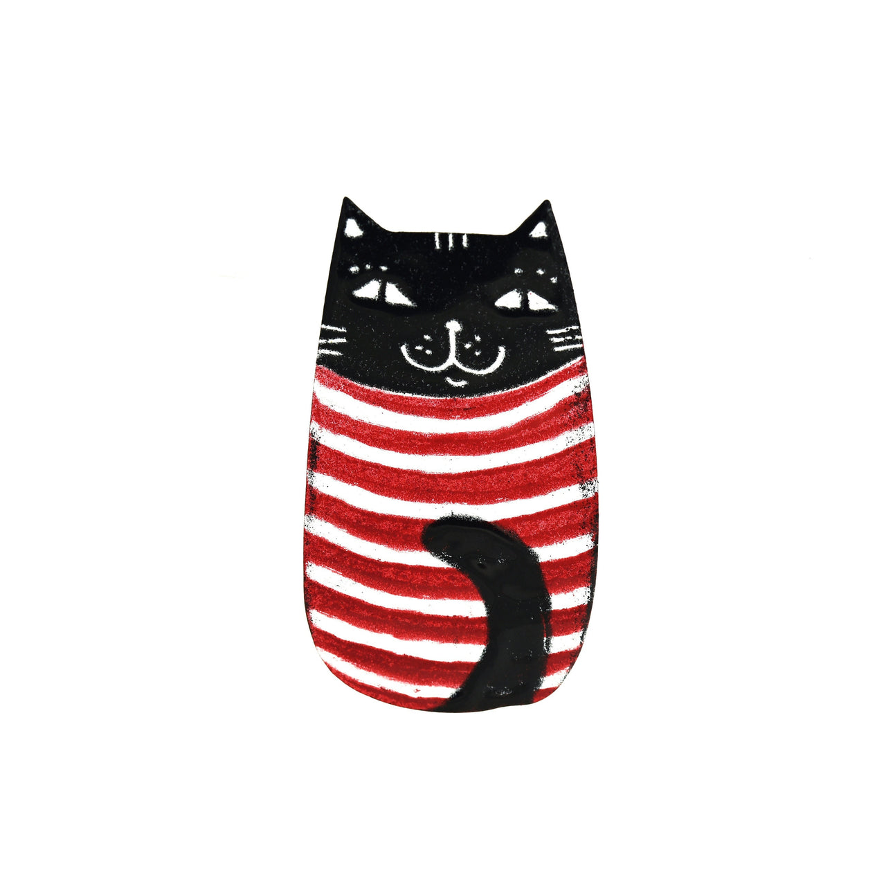 Red Cat with Stripes Brooch