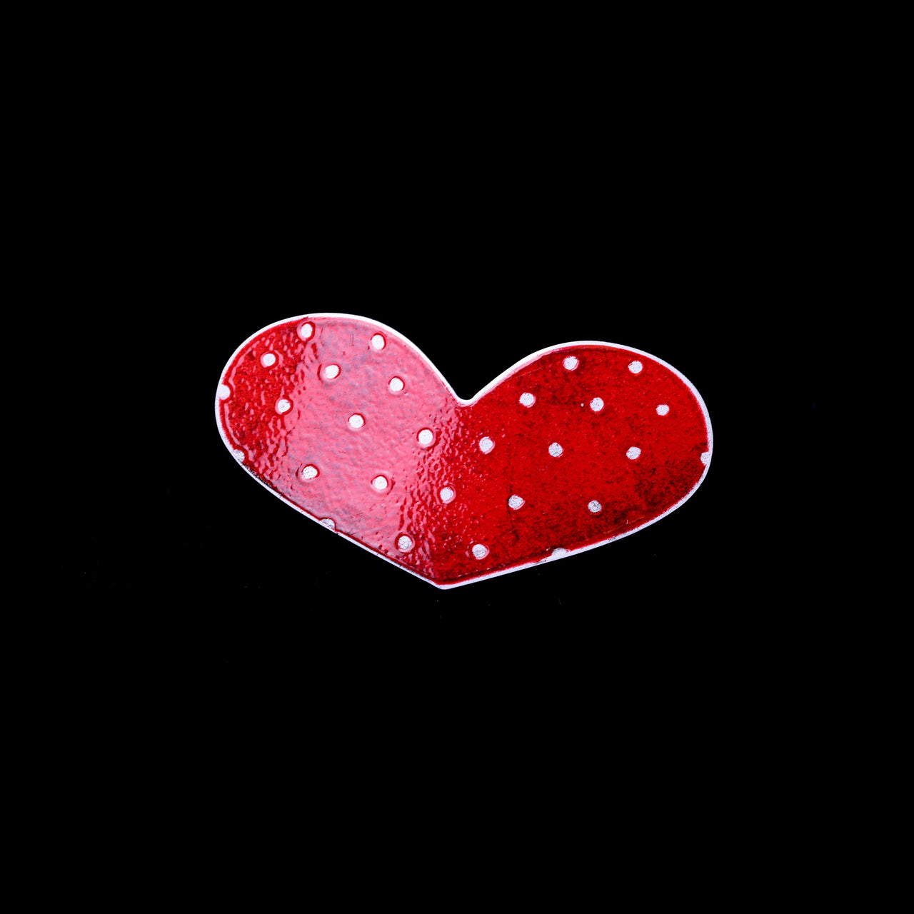 Red Heart with Polka Dots Hair Barrette