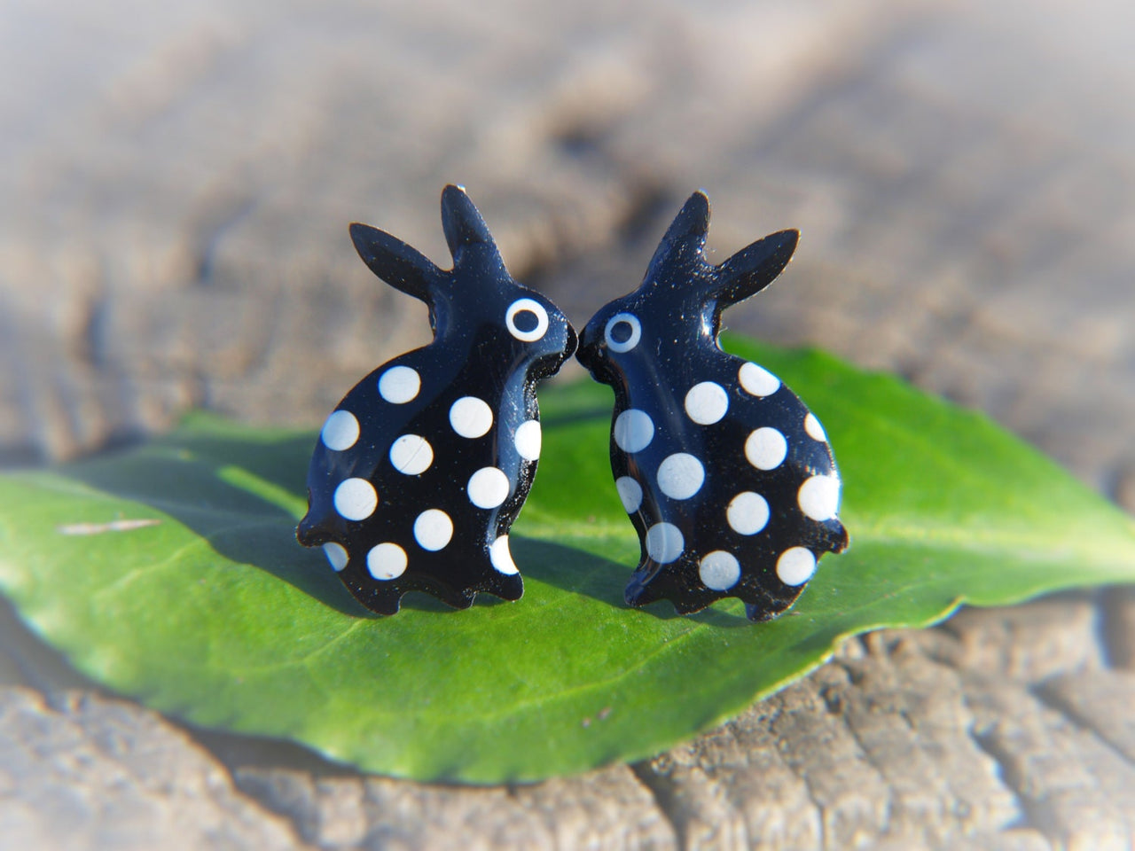 Retro Black Bunny Earrings